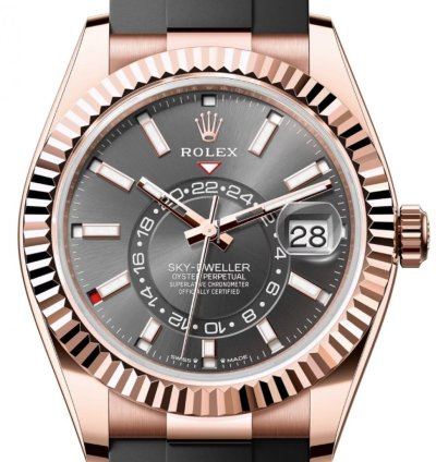 Rolex Sky-dweller 336235 Rose Gold Rhodium Dial Oysterflex Unworn 2024