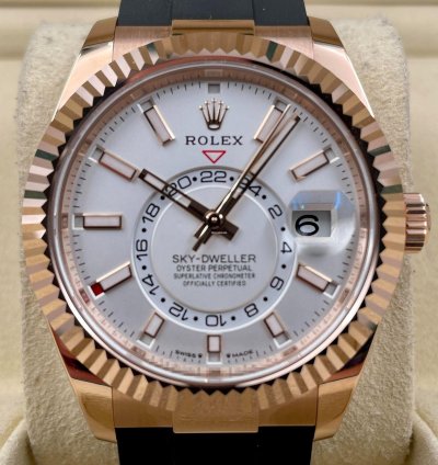 Rolex Sky-dweller 336235 Rose Gold White Dial Oysterflex Unworn 2024