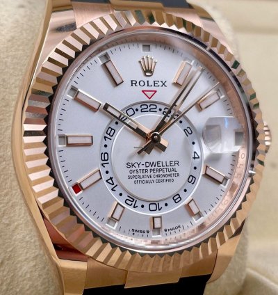 Rolex Sky-dweller 336235 Rose Gold White Dial Oysterflex Unworn 2024