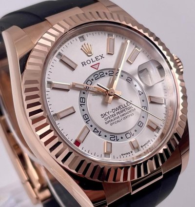 Rolex Sky-dweller 336235 Rose Gold White Dial Oysterflex Unworn 2024