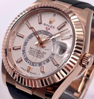 Rolex Sky-dweller 336235 Rose Gold White Dial Oysterflex Unworn 2024