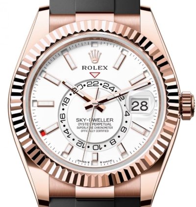 Rolex Sky-dweller 336235 Rose Gold White Dial Oysterflex Unworn 2024