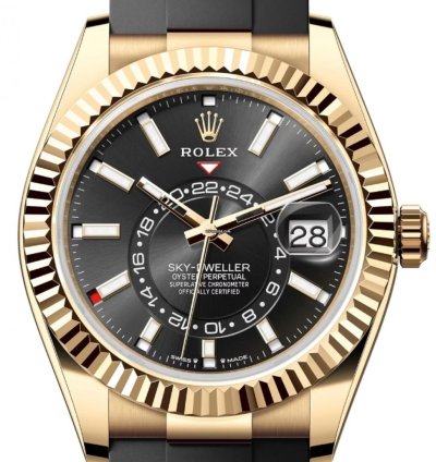 Rolex Sky-dweller 336238 Yellow Gold Black Dial Oysterflex Unworn 2024