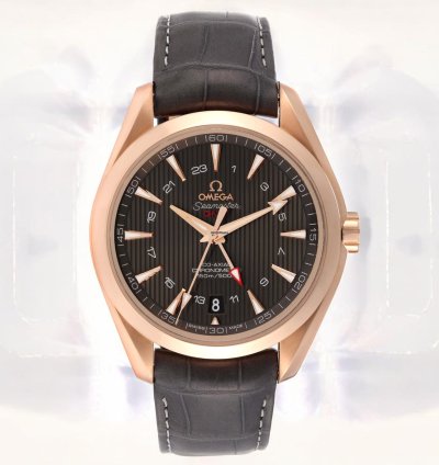 Omega Seamaster Aqua Terra Gmt Brown Dial Rose Gold 43mm