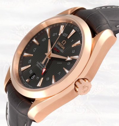 Omega Seamaster Aqua Terra Gmt Brown Dial Rose Gold 43mm