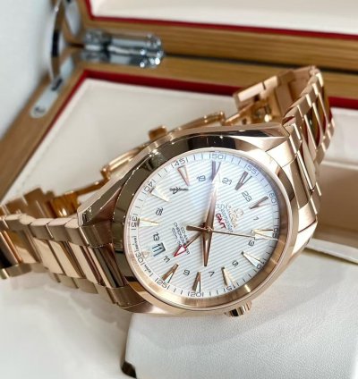 Omega Seamaster Aqua Terra Gmt Omega Seamaster 150 18k Full Rose Gold 43mm Gmt Automatic