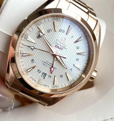Omega Seamaster Aqua Terra Gmt Omega Seamaster 150 18k Full Rose Gold 43mm Gmt Automatic