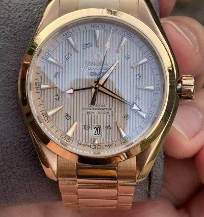Omega Seamaster Aqua Terra Gmt Omega Seamaster 150 18k Full Rose Gold 43mm Gmt Automatic