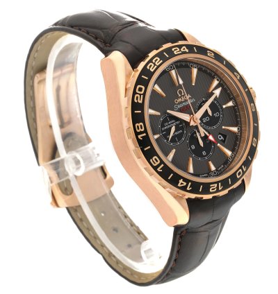 Omega Seamaster Aqua Terra Gmt Rose Gold Mens Watch 231 53 44 52 06 001 Box Card