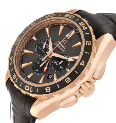 Omega Seamaster Aqua Terra Gmt Rose Gold Mens Watch 231 53 44 52 06 001 Box Card