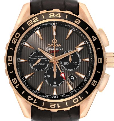 Omega Seamaster Aqua Terra Gmt Rose Gold Mens Watch 231 53 44 52 06 001 Box Card