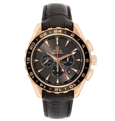 Omega Seamaster Aqua Terra Gmt Rose Gold Mens Watch 231 53 44 52 06 001 Box Card