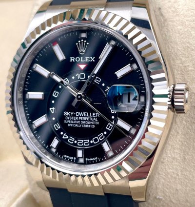 Rolex Sky-dweller 336239 White Gold Oysterflex Black Dial Unworn 2024