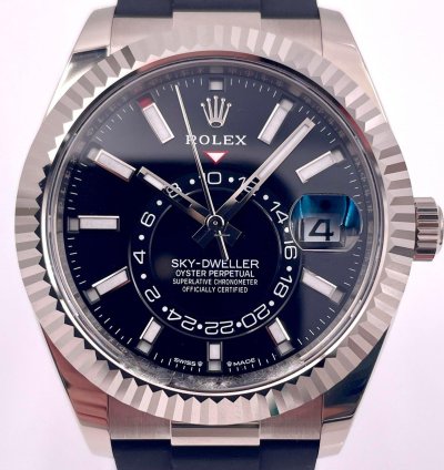 Rolex Sky-dweller 336239 White Gold Oysterflex Black Dial Unworn 2024