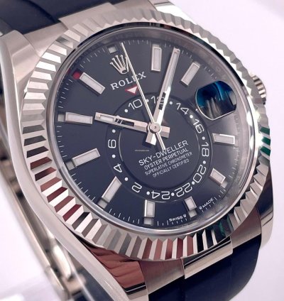 Rolex Sky-dweller 336239 White Gold Oysterflex Black Dial Unworn 2024