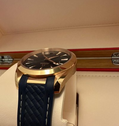 Omega Seamaster Aqua Terra Master Chronometer 2022 Omega Aqua Terra Sedna Gold Full Set Caseback Sticker