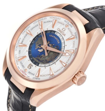 Omega Seamaster Aqua Terra Worldtimer 43 Worldtimer Rose Gold Mens Watch 220 53 43 22 02 001