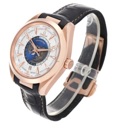 Omega Seamaster Aqua Terra Worldtimer 43 Worldtimer Rose Gold Mens Watch 220 53 43 22 02 001