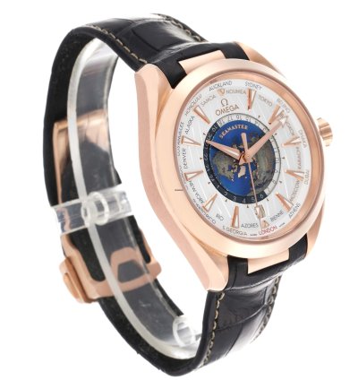 Omega Seamaster Aqua Terra Worldtimer 43 Worldtimer Rose Gold Mens Watch 220 53 43 22 02 001