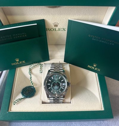Rolex Sky-dweller 336934 Green Dial Jubilee 2024 Unworn Full Set