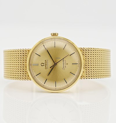 Omega Seamaster Deville De Ville 18k Gelbgold 35mm New Service