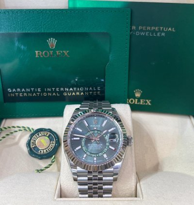 Rolex Sky-dweller 336934 Sky-dweller 42mm Green Dial Steel White Gold Jubilee