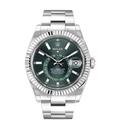 Rolex Sky-dweller 336934 Stainless Steel Green Index Dial 42 Mm