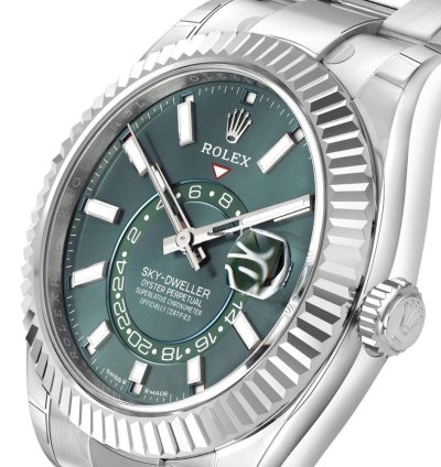 Rolex Sky-dweller 336934 Stainless Steel Green Index Dial 42 Mm