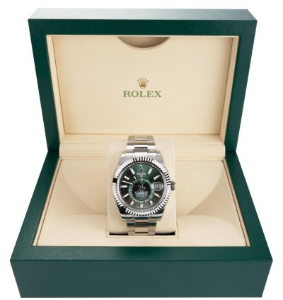 Rolex Sky-dweller 336934 Stainless Steel Green Index Dial 42 Mm