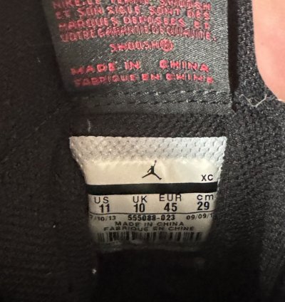 2013 Retro Jordan 1 High Black Red Bred