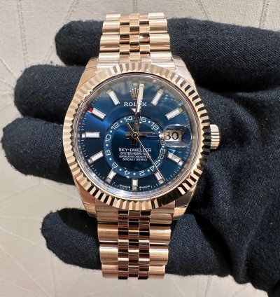 Rolex Sky-dweller 336935 Jubilee Band Rose Gold With Blue Green Dial