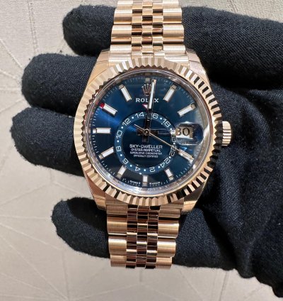 Rolex Sky-dweller 336935 Jubilee Band Rose Gold With Blue Green Dial