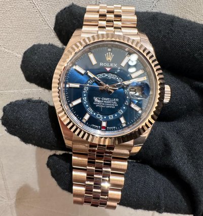 Rolex Sky-dweller 336935 Jubilee Band Rose Gold With Blue Green Dial