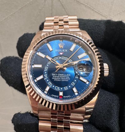 Rolex Sky-dweller 336935 Jubilee Band Rose Gold With Blue Green Dial