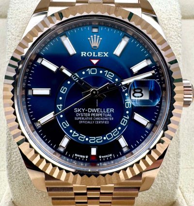 Rolex Sky-dweller 336935 Rose Gold Blue Dial Jubilee Bracelet Unworn 2024