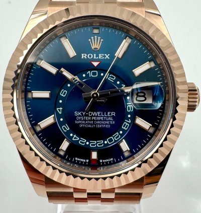 Rolex Sky-dweller 336935 Rose Gold Blue Dial Jubilee Bracelet Unworn 2024