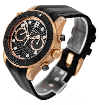 Omega Seamaster Diver 300 Chronograph Rose Gold 18k Ref 210 62 44 51 01 001 Full Set
