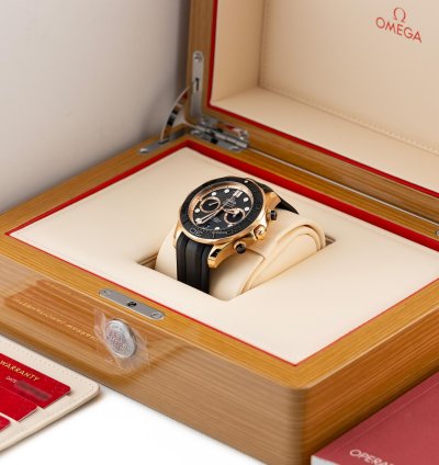 Omega Seamaster Diver 300 Chronograph Rose Gold 18k Ref 210 62 44 51 01 001 Full Set