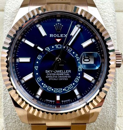 Rolex Sky-dweller 336935 Rose Gold Blue Dial Oyster Bracelet Unworn 2025