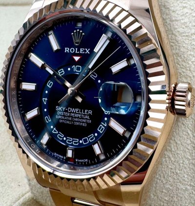 Rolex Sky-dweller 336935 Rose Gold Blue Dial Oyster Bracelet Unworn 2025