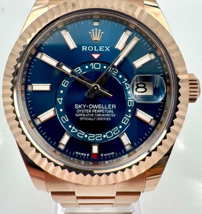 Rolex Sky-dweller 336935 Rose Gold Blue Dial Oyster Bracelet Unworn 2025