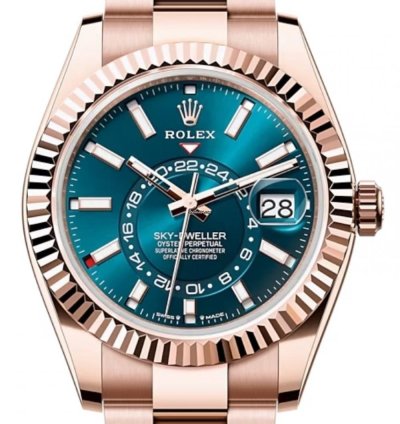 Rolex Sky-dweller 336935 Rose Gold Blue Dial Oyster Bracelet Unworn 2025
