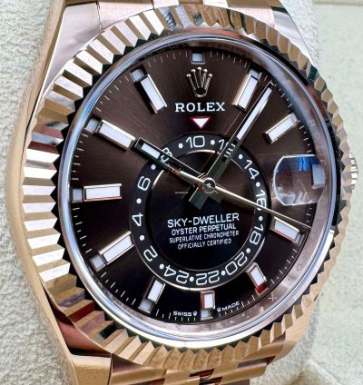 Rolex Sky-dweller 336935 Rose Gold Chocolate Dial Jubilee Bracelet Unworn 2024