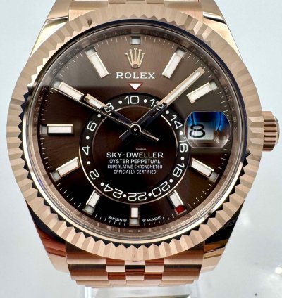 Rolex Sky-dweller 336935 Rose Gold Chocolate Dial Jubilee Bracelet Unworn 2024