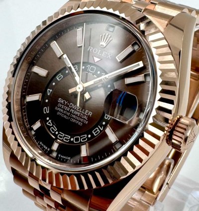 Rolex Sky-dweller 336935 Rose Gold Chocolate Dial Jubilee Bracelet Unworn 2024