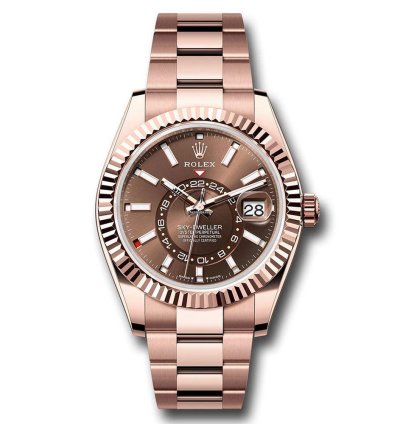 Rolex Sky-dweller 336935 Rose Gold Chocolate Dial Oyster Bracelet Unworn 2023