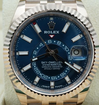 Rolex Sky-dweller 336935 Sky-dweller 42 Mm 18k Rose Gold Blue Dial Oyster Bracelet Complete Set 2024