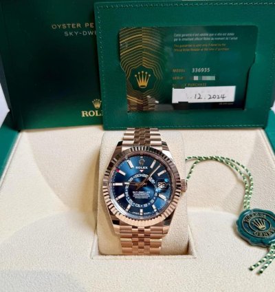 Rolex Sky-dweller 336935 Sky-dweller 42mm Rose Gold Blue Dial Jubilee