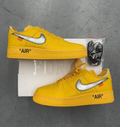 2022 Nike Air Force 1 Low Off-white Ica University Gold