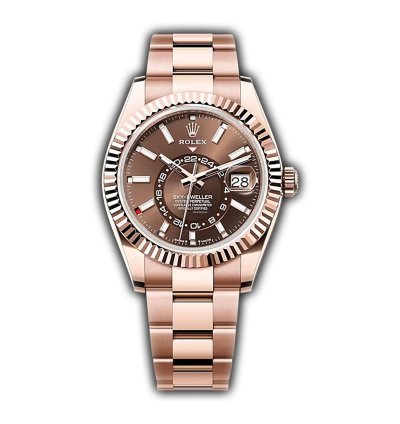 Rolex Sky-dweller 42mm 18k Everose Gold Chocolate Dial Oyster Bracelet
